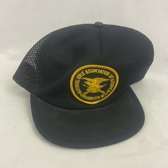 Vintage Black NRA Trucker Mesh Hat Cap Snapback - Picture 2 of 9